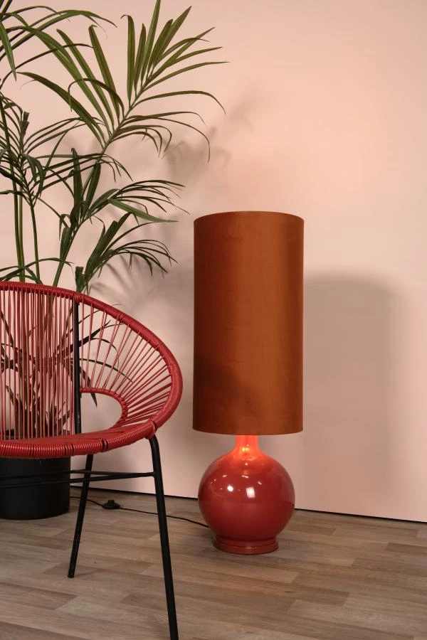 Lucide ESTERAD - Floor lamp - Ø 34 cm - 1xE27 - Orange - ambiance 1
